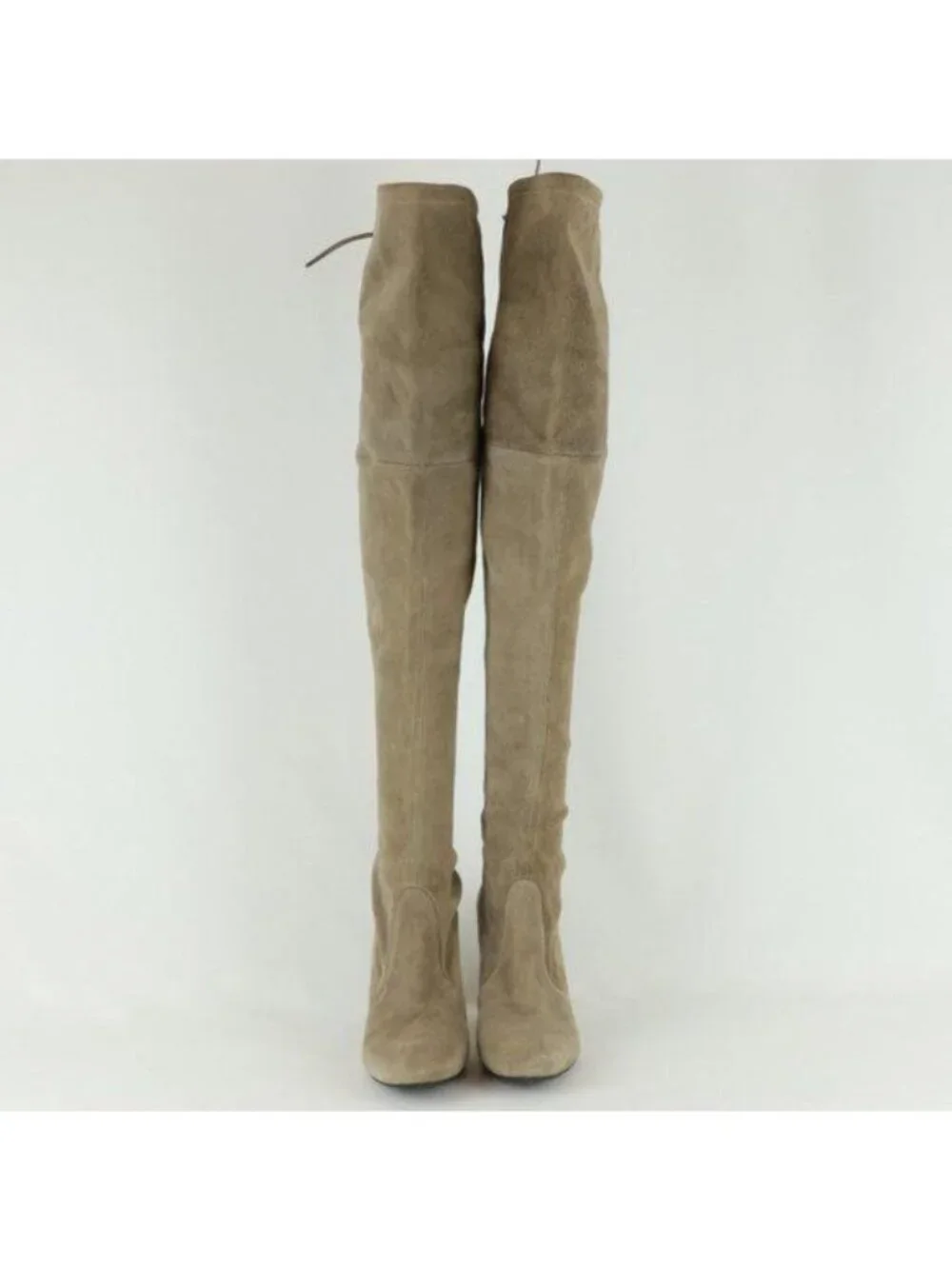 Stuart Weitzman Highland Women's Size 6.5 Taupe Over The Knee Heeled Boots